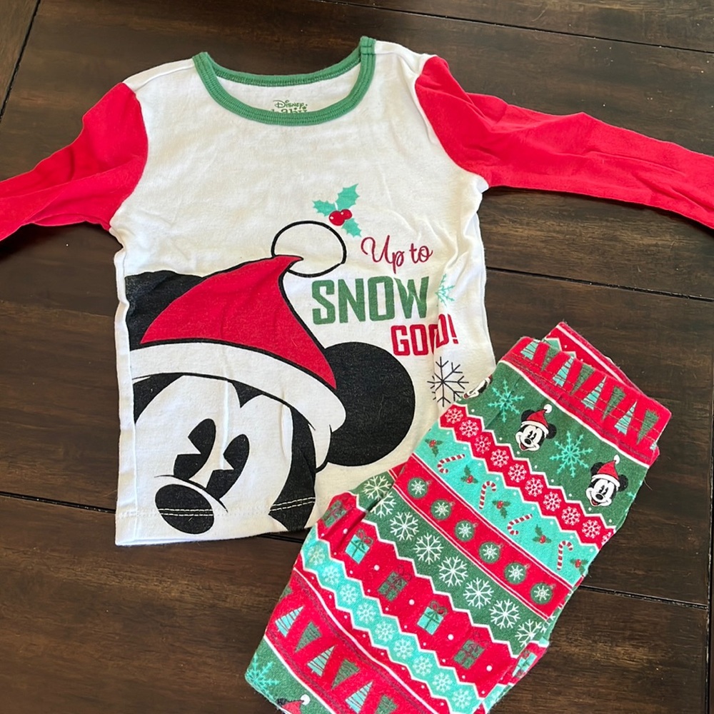 Up to Snow Good Xmas Mickey PJ set 18-24 months